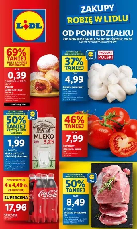 Lidl - gazetka promocyjna Oferta od poniedziałku od poniedziałku 24.02 do środy 26.02