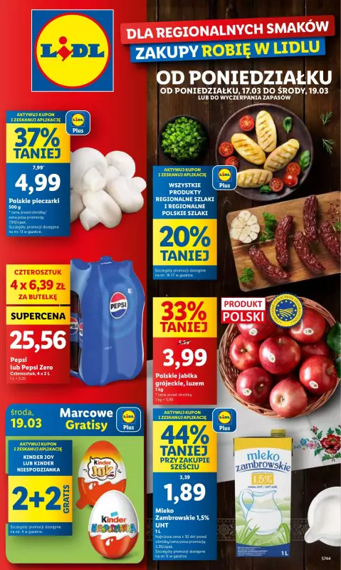 Lidl - gazetka promocyjna Oferta od poniedziałku od poniedziałku 17.03 do środy 19.03