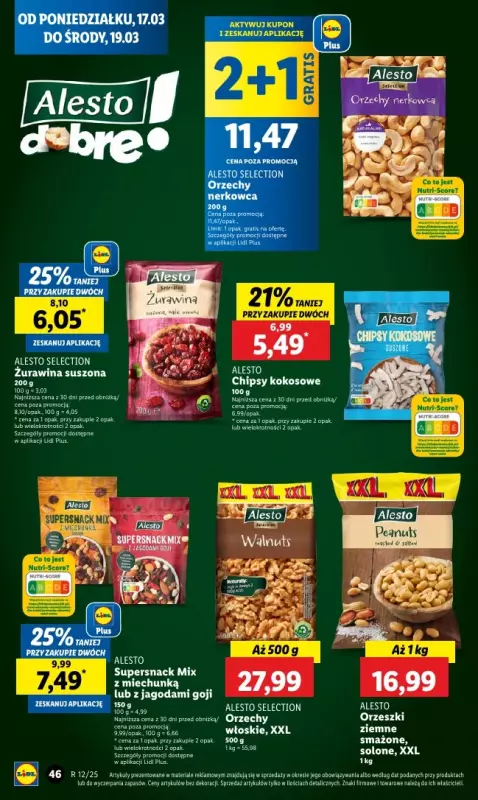 Lidl - gazetka promocyjna Oferta od poniedziałku od poniedziałku 17.03 do środy 19.03 - strona 46