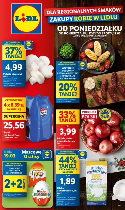 Lidl - gazetka promocyjna Oferta od poniedziałku od poniedziałku 17.03 do środy 19.03