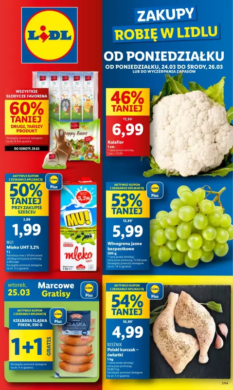 Lidl - gazetka promocyjna Oferta od poniedziałku od poniedziałku 24.03 do środy 26.03