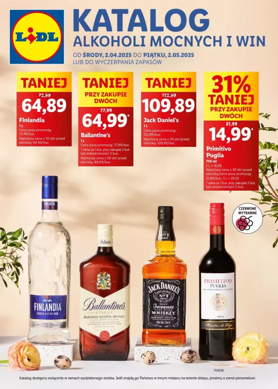 Lidl - gazetka promocyjna Katalog alkoholi mocnych i win od soboty 05.04 do poniedziałku 05.05