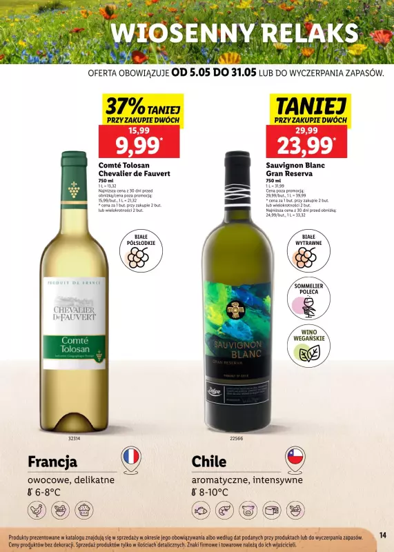 Lidl - gazetka promocyjna Karta win wiosenne smaki od poniedziałku 05.05 do soboty 31.05 - strona 14