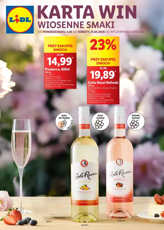 Lidl - gazetka promocyjna Karta win wiosenne smaki od poniedziałku 05.05 do soboty 31.05