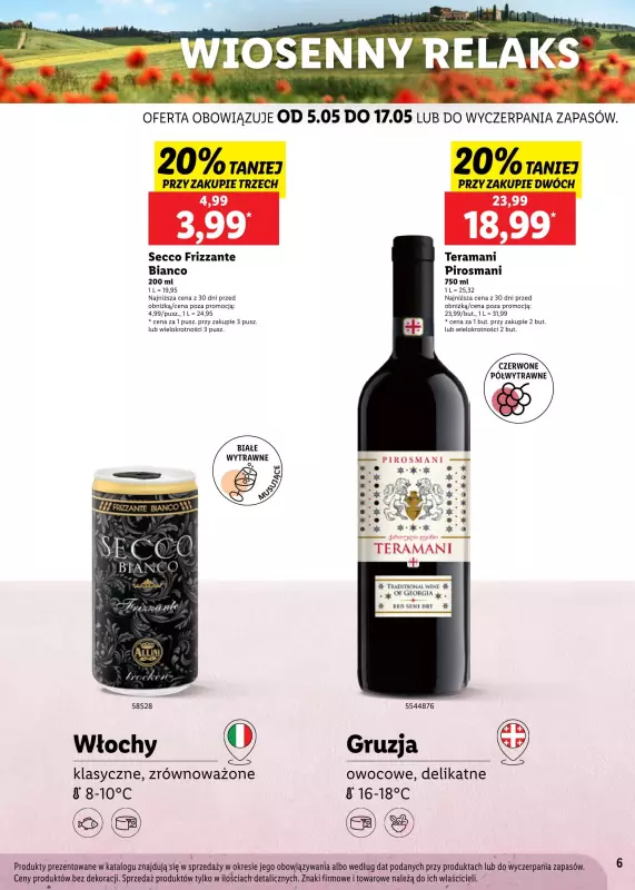 Lidl - gazetka promocyjna Karta win wiosenne smaki od poniedziałku 05.05 do soboty 31.05 - strona 6