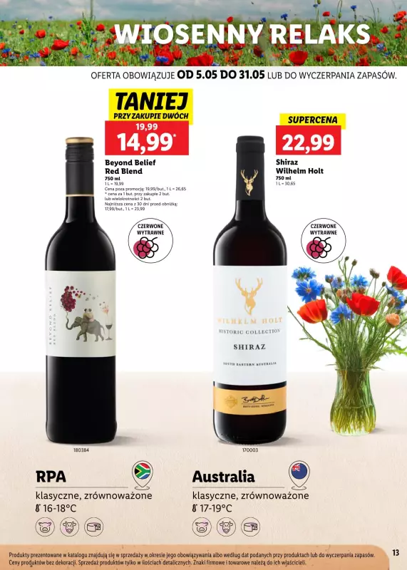 Lidl - gazetka promocyjna Karta win wiosenne smaki od poniedziałku 05.05 do soboty 31.05 - strona 13