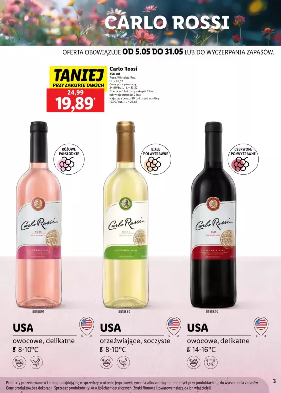 Lidl - gazetka promocyjna Karta win wiosenne smaki od poniedzia艂ku 05.05 do soboty 31.05 - strona 3 Lidl - gazetka promocyjna Karta win wiosenne smaki od poniedzia艂ku 05.05 do soboty 31.05 - strona 3