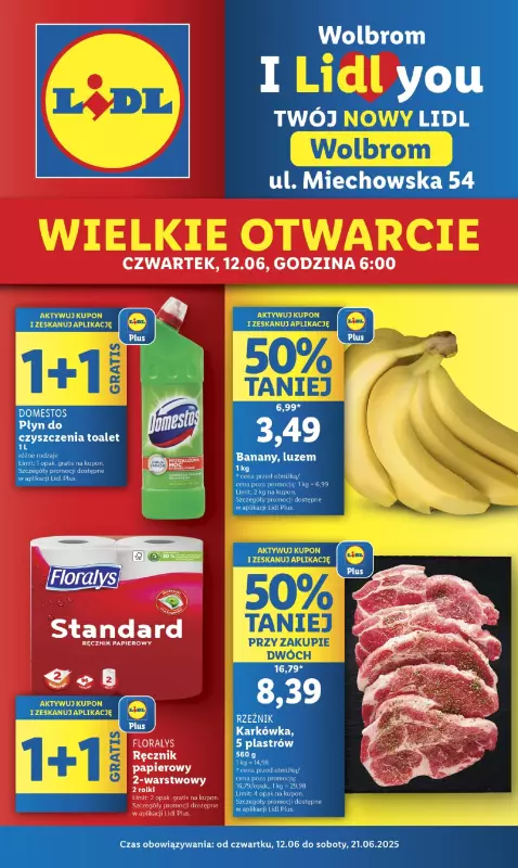 Lidl - gazetka promocyjna Wielkie Otwarcie! WOLBROM od czwartku 12.06 do soboty 21.06