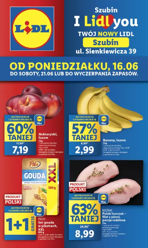 Lidl - gazetka promocyjna Lidl Szubin - Wyjątkowa oferta dla Ciebie od poniedziałku 16.06 do soboty 21.06