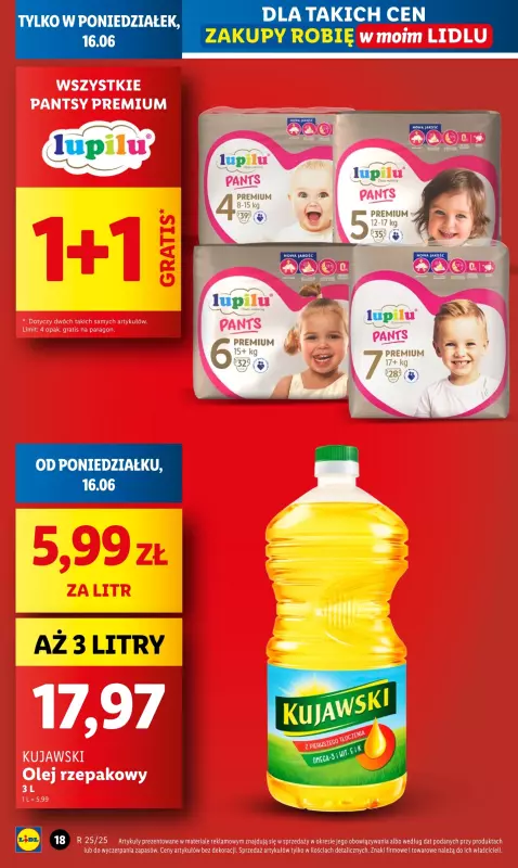 Lidl - gazetka promocyjna Oferta od poniedziałku od poniedziałku 16.06 do środy 18.06 - strona 18