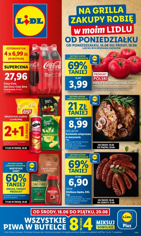 Lidl - gazetka promocyjna Oferta od poniedziałku od poniedziałku 16.06 do środy 18.06