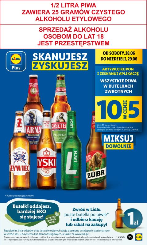 Lidl - gazetka promocyjna Oferta od czwartku od czwartku 26.06 do niedzieli 29.06 - strona 15