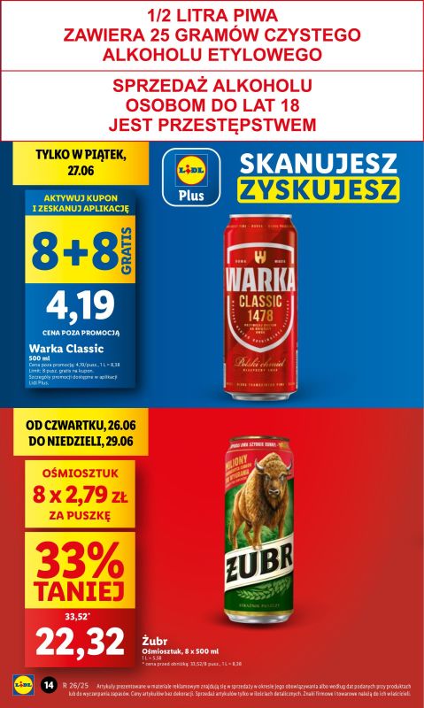 Lidl - gazetka promocyjna Oferta od czwartku od czwartku 26.06 do niedzieli 29.06 - strona 14