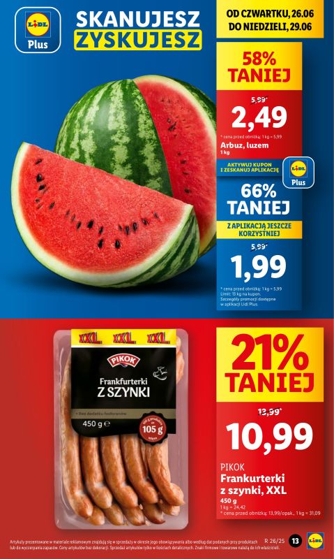 Lidl - gazetka promocyjna Oferta od czwartku od czwartku 26.06 do niedzieli 29.06 - strona 13
