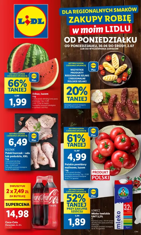 Lidl - gazetka promocyjna Oferta od poniedziałku od poniedziałku 30.06 do środy 02.07