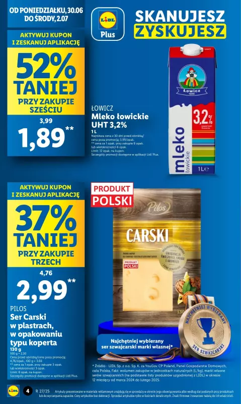 Lidl - gazetka promocyjna Oferta od poniedziałku od poniedziałku 30.06 do środy 02.07 - strona 4