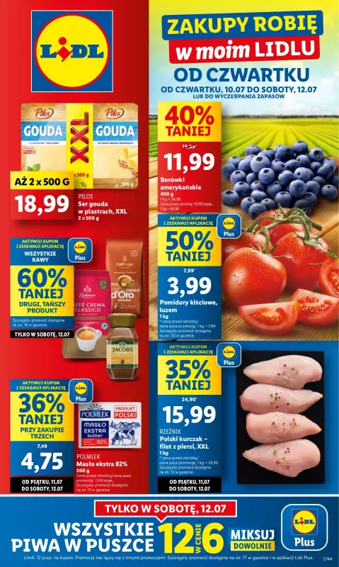 Lidl - gazetka promocyjna Oferta od czwartku od czwartku 10.07 do soboty 12.07