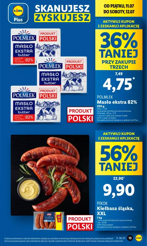 Lidl - gazetka promocyjna Oferta od czwartku od czwartku 10.07 do soboty 12.07 - strona 13