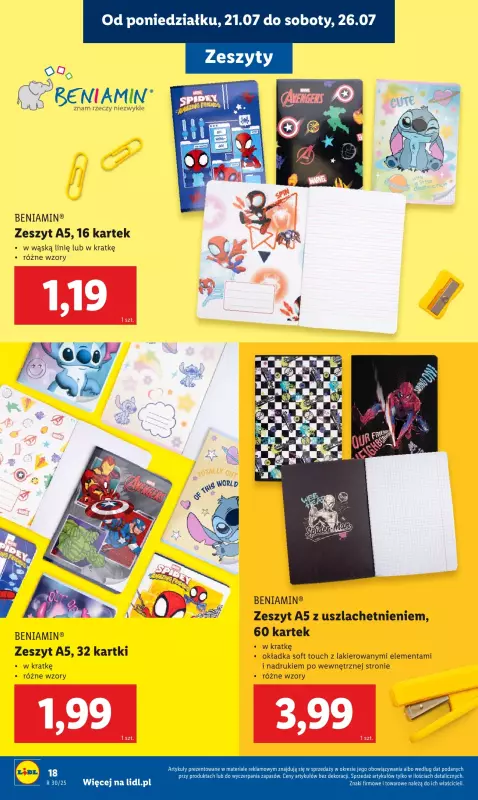 Lidl - gazetka promocyjna Kompletna wyprawka w megacenach od poniedziałku 21.07 do niedzieli 31.08 - strona 20