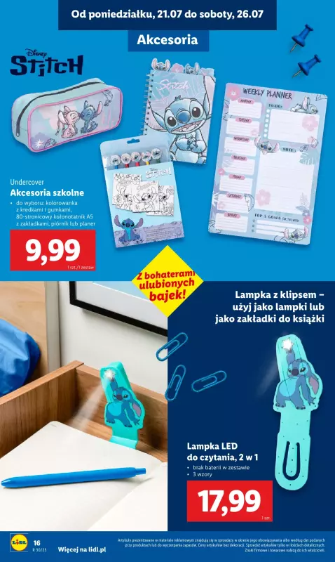 Lidl - gazetka promocyjna Kompletna wyprawka w megacenach od poniedziałku 21.07 do niedzieli 31.08 - strona 18
