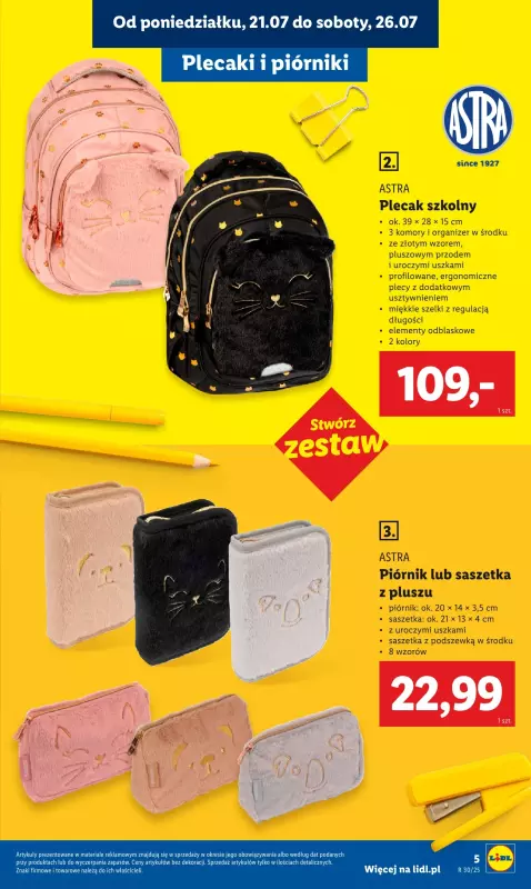 Lidl - gazetka promocyjna Kompletna wyprawka w megacenach od poniedziałku 21.07 do niedzieli 31.08 - strona 7