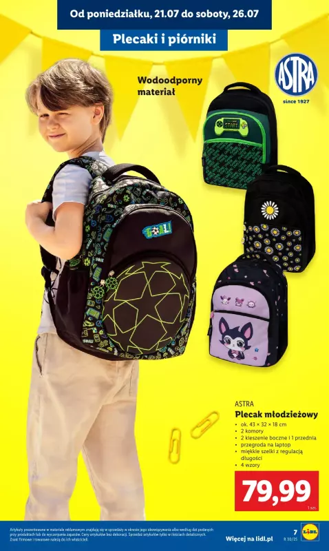 Lidl - gazetka promocyjna Kompletna wyprawka w megacenach od poniedziałku 21.07 do niedzieli 31.08 - strona 9