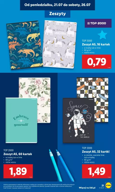 Lidl - gazetka promocyjna Kompletna wyprawka w megacenach od poniedziałku 21.07 do niedzieli 31.08 - strona 23