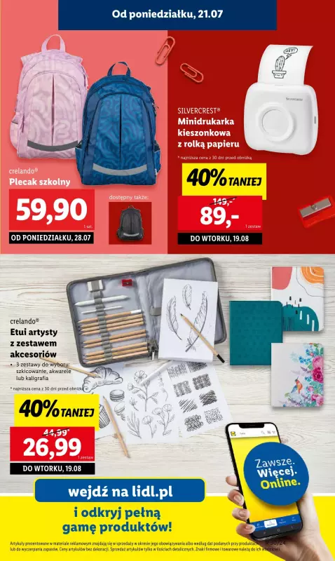 Lidl - gazetka promocyjna Kompletna wyprawka w megacenach  do niedzieli 31.08 - strona 67