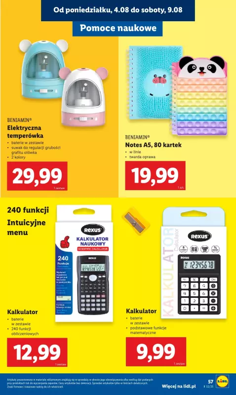 Lidl - gazetka promocyjna Kompletna wyprawka w megacenach  do niedzieli 31.08 - strona 59