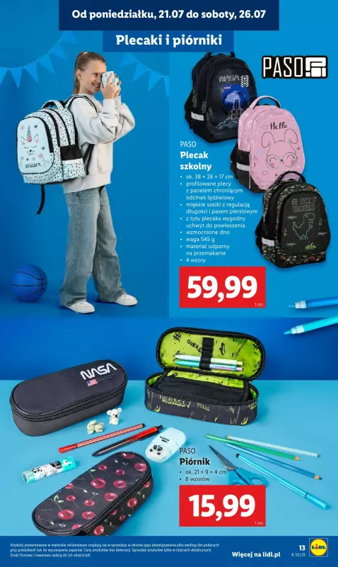 Lidl - gazetka promocyjna Kompletna wyprawka w megacenach od poniedziałku 21.07 do niedzieli 31.08 - strona 15