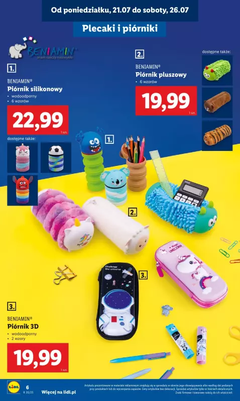 Lidl - gazetka promocyjna Kompletna wyprawka w megacenach od poniedziałku 21.07 do niedzieli 31.08 - strona 8