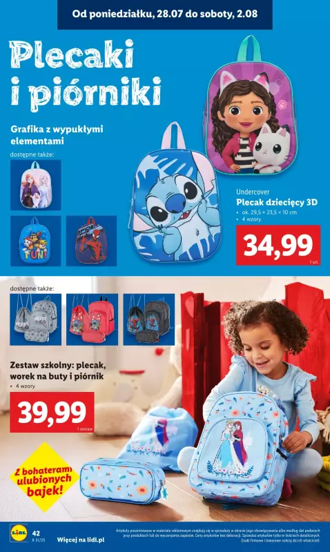 Lidl - gazetka promocyjna Kompletna wyprawka w megacenach  do niedzieli 31.08 - strona 44