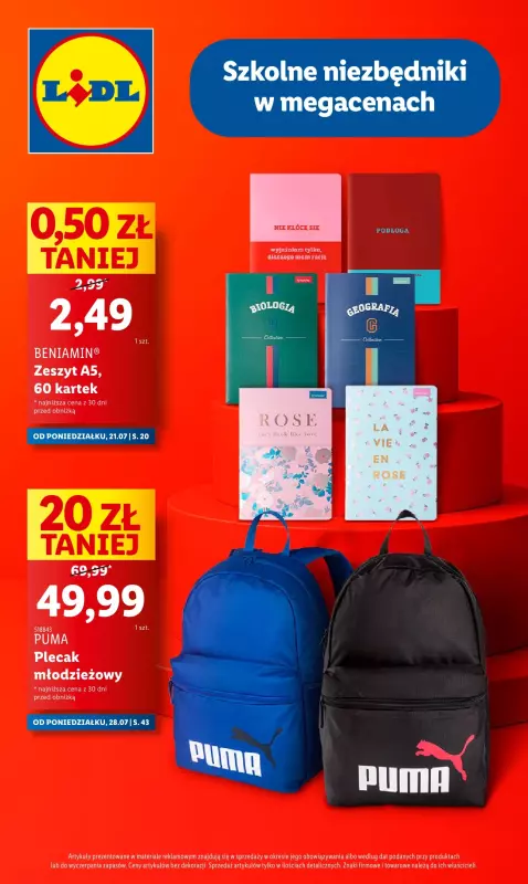 Lidl - gazetka promocyjna Kompletna wyprawka w megacenach od poniedziałku 21.07 do niedzieli 31.08 - strona 68