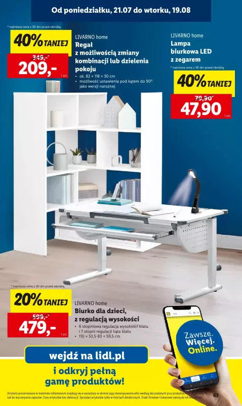 Lidl - gazetka promocyjna Kompletna wyprawka w megacenach od poniedziałku 21.07 do niedzieli 31.08 - strona 65