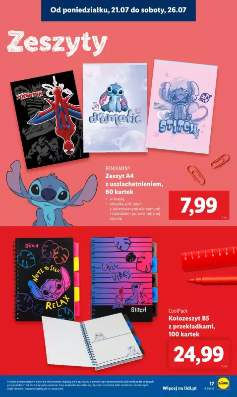 Lidl - gazetka promocyjna Kompletna wyprawka w megacenach od poniedziałku 21.07 do niedzieli 31.08 - strona 19
