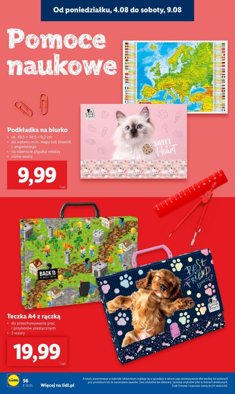Lidl - gazetka promocyjna Kompletna wyprawka w megacenach od poniedziałku 21.07 do niedzieli 31.08 - strona 58