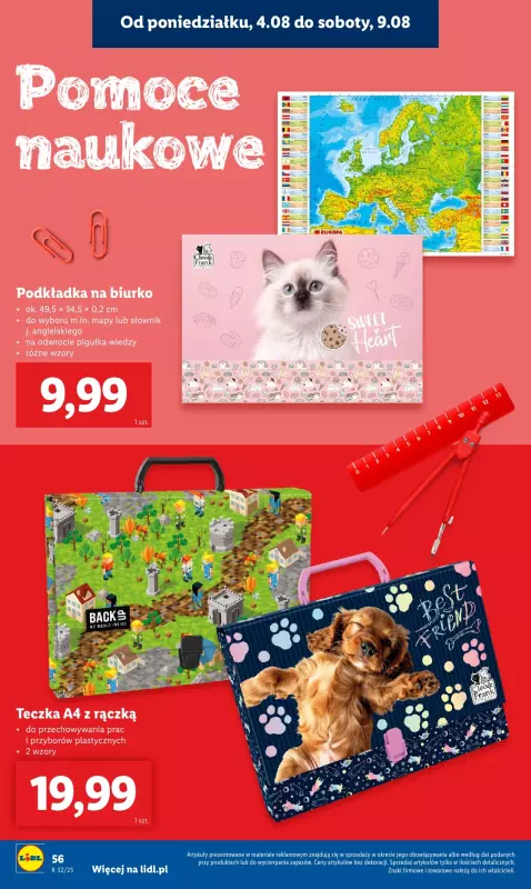 Lidl - gazetka promocyjna Kompletna wyprawka w megacenach od poniedziałku 21.07 do niedzieli 31.08 - strona 58