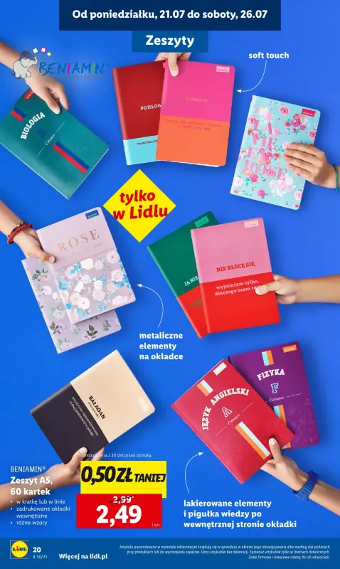 Lidl - gazetka promocyjna Kompletna wyprawka w megacenach od poniedziałku 21.07 do niedzieli 31.08 - strona 22