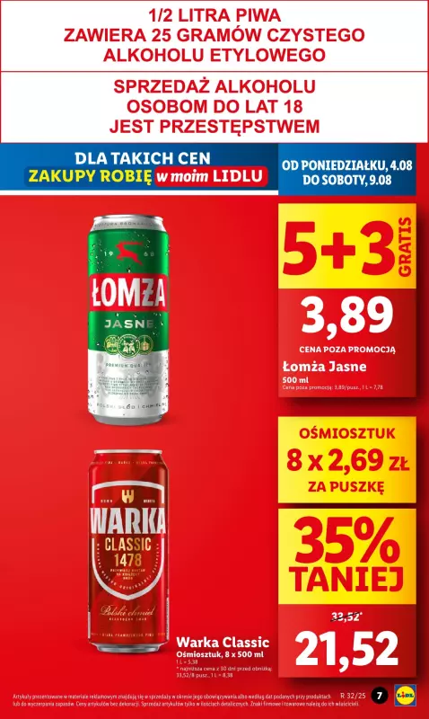 Lidl - gazetka promocyjna Oferta od poniedziałku od poniedziałku 04.08 do środy 06.08 - strona 7