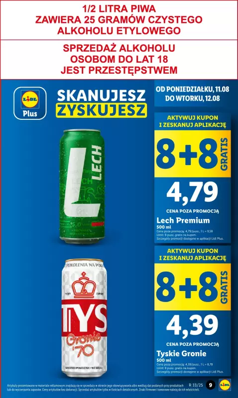 Lidl - gazetka promocyjna Oferta od poniedziałku od poniedziałku 11.08 do wtorku 12.08 - strona 9