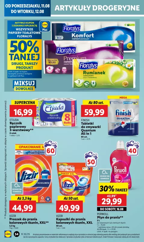 Lidl - gazetka promocyjna Oferta od poniedziałku od poniedziałku 11.08 do wtorku 12.08 - strona 60