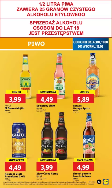 Lidl - gazetka promocyjna Oferta od poniedziałku od poniedziałku 11.08 do wtorku 12.08 - strona 47