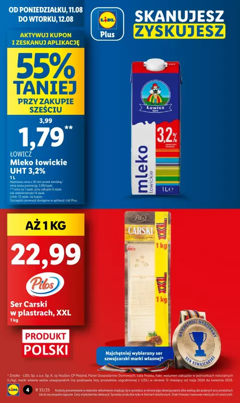 Lidl - gazetka promocyjna Oferta od poniedziałku od poniedziałku 11.08 do wtorku 12.08 - strona 4