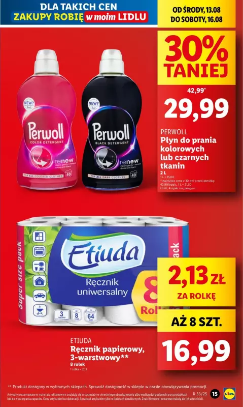 Lidl - gazetka promocyjna Oferta od środy od środy 13.08 do soboty 16.08 - strona 15