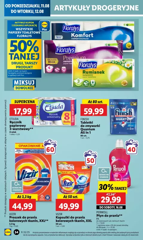 Lidl - gazetka promocyjna Oferta od poniedziałku od poniedziałku 11.08 do wtorku 12.08 - strona 60