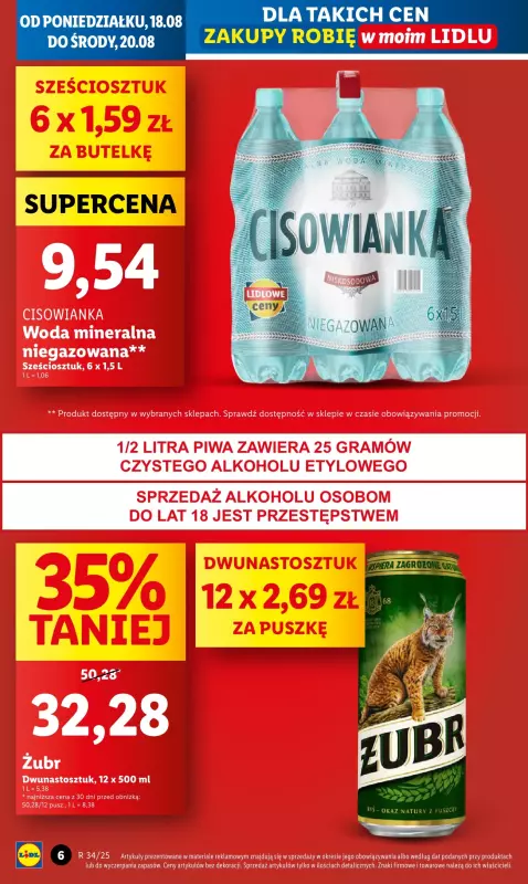Lidl - gazetka promocyjna Oferta od poniedziałku od poniedziałku 18.08 do środy 20.08 - strona 6