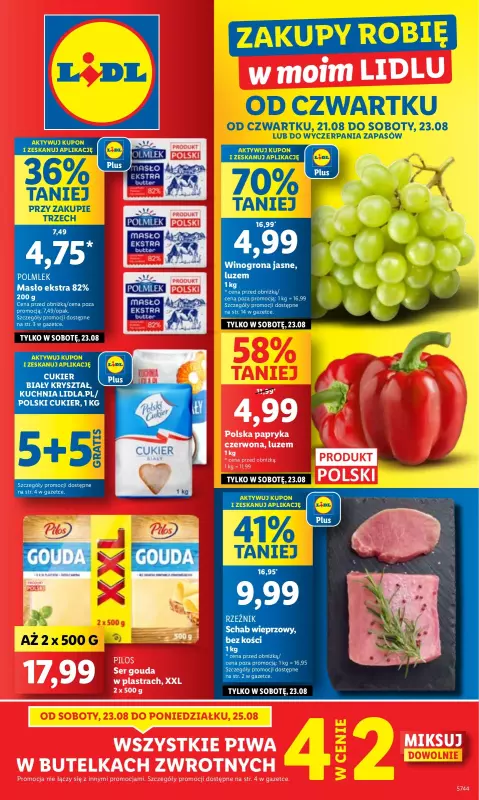 Lidl - gazetka promocyjna Oferta od czwartku od czwartku 21.08 do soboty 23.08