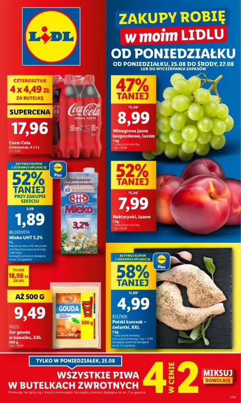 Lidl - gazetka promocyjna Oferta od poniedziałku od poniedziałku 25.08 do środy 27.08