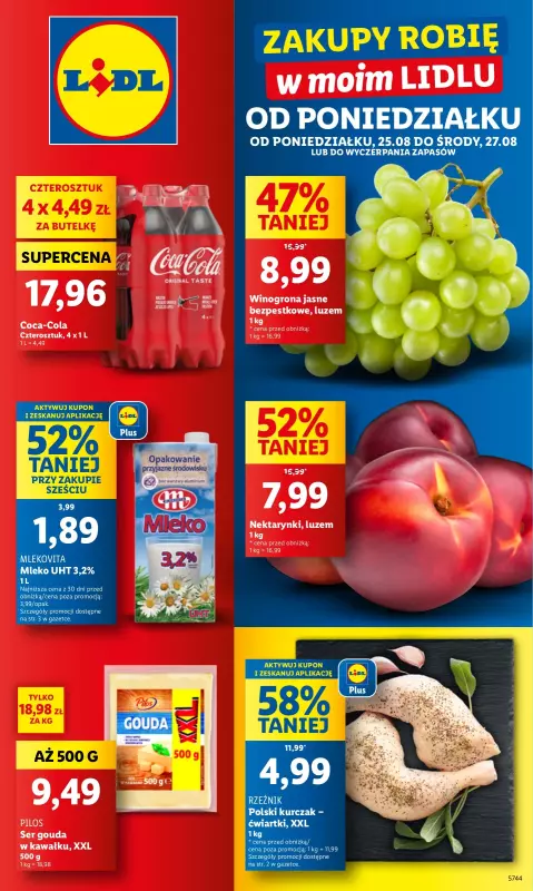 Lidl - gazetka promocyjna Oferta od poniedziałku od poniedziałku 25.08 do środy 27.08