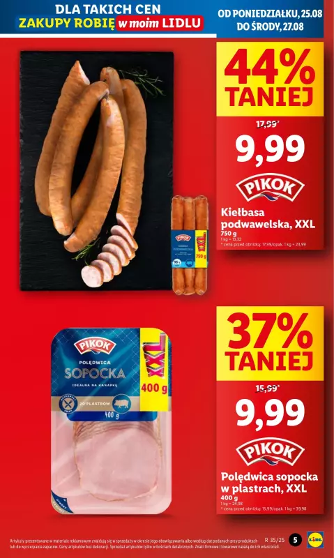 Lidl - gazetka promocyjna Oferta od poniedziałku od poniedziałku 25.08 do środy 27.08 - strona 5